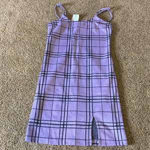 Lavender plaid bodycon dress